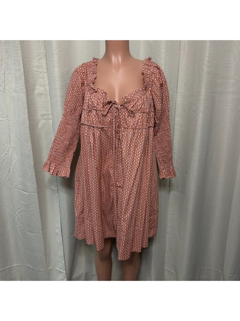 Free People Star Dip Mini Dress Women's Size Medium Glass Roses Combo NWT